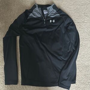 Under Armour Black and Gray Quarter-Zip Pullover